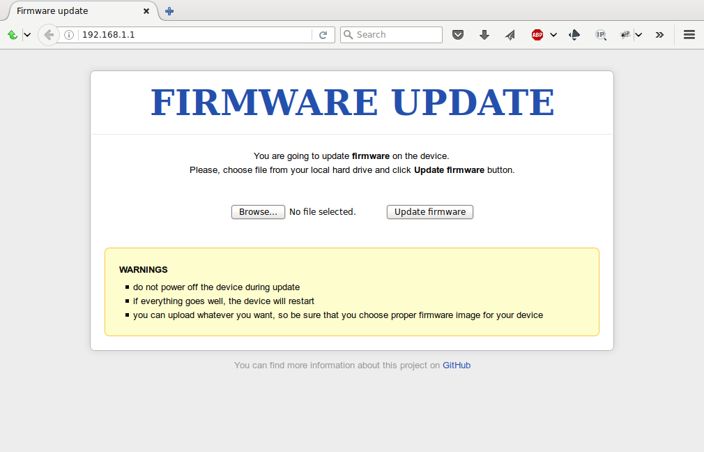 Screenshot GL-Inet boot firmware update